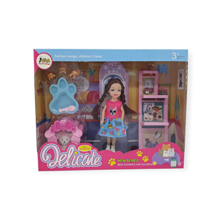Pet Shop -  Köpek Bakım Merkezi Oyun Seti - A8-14 - Sarışın (Lisinya)