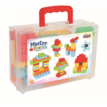 03 577 Master Bloklar 28 Parça Çantalı -Pilsan Oyuncak