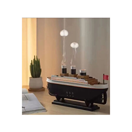 Titanic Gemi Hava Nemlendirici Işıklı Fonksiyonlu Buhar Makinesi Kumandalı ( Lisinya )