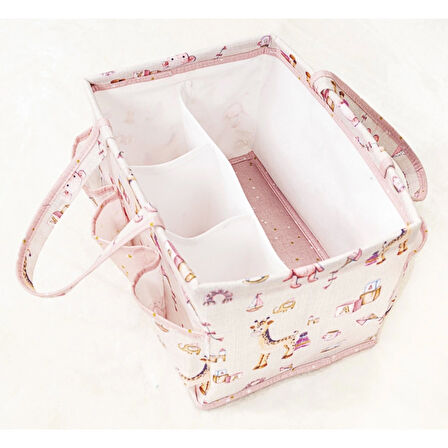 Bebek Kullanımı Kolay Desenli Taşınabilir Bakım Çantası pembe