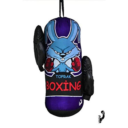 Çocuk Boks Kum Torbası Eldiven Dahil 2-6 Yaş Lacivert 3KG