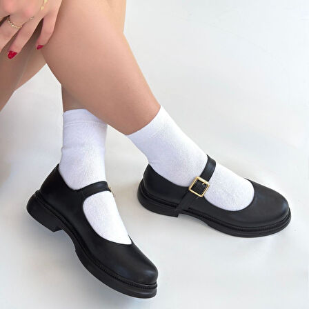 Yokox Siyah Cilt Oxford Ayakkabı - Lisinya