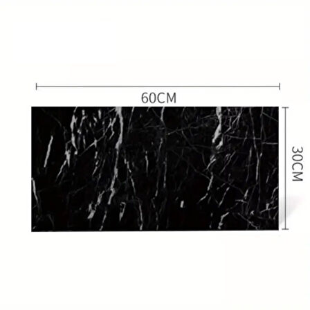 Siyah Mermer Desenli Alüminyum Plastik Duvar Sticker ( Lisinya )