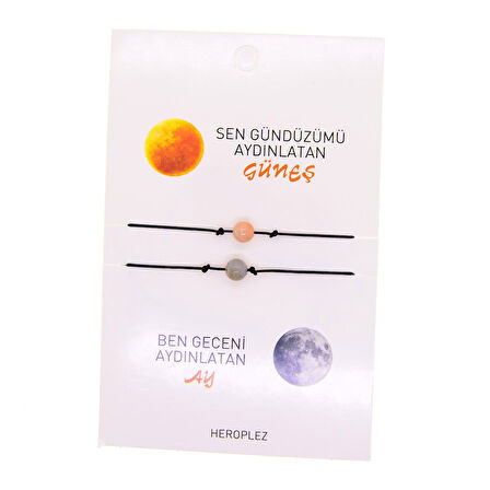 Güneş ve Ay - Arkadaş Şans Bilekliği