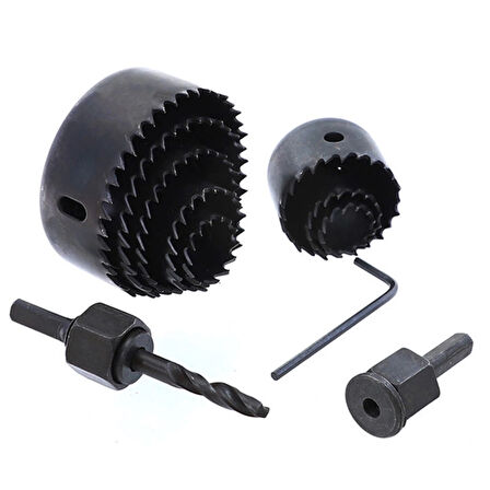 11 Parça Panç Seti Ağaç Kesme Testere Matkap Ucu Takımı Alçıpan Tavan Kesme ( Lisinya )