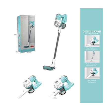 LS8807Q Vardem Dikey Elektrik Süpürgesi  Kapalı Kutu Yeşil-Gri  3 in1