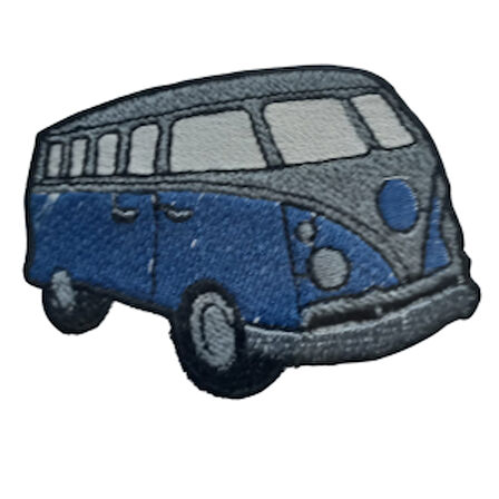 Aplike Ütü İle Yapışan Otobüs Mavi - Gri Arma 4x2 Cm