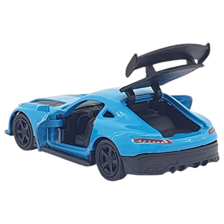 Çek Bırak Metal Küçük Arabalar 8 cm - 6411A - Mavi (Lisinya)