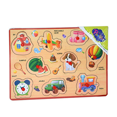 Ahşap Tutmalı Puzzle Bebekler için