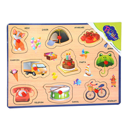 Ahşap Tutmalı Puzzle Bebekler için