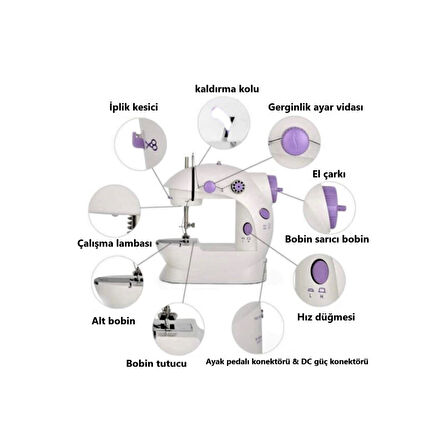 Mini Ev Dikiş Makinesi Pedallı Sewıng Machine ( Lisinya )