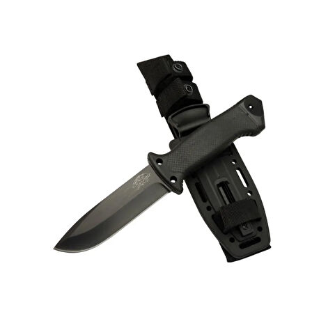 Tiger Tactical Htm 3321 A Siyah Outdoor / Survival Bıçak 27cm - Kauçuk Sap, Kılıflı, Kutulu ( Lisinya )