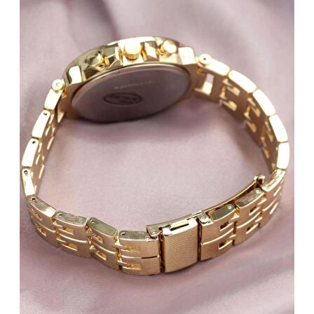 Zarif Ve Şık Özel Tasarım Zirkon Taşlı Metal kadın Kol Saati (gold) ( Lisinya )