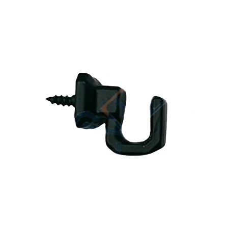 Vidalı Kanca, Askı Küçük - 15x18mm, Siyah - 100 Adet ( Lisinya )