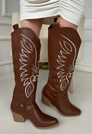 Jilla Taba Cilt Tak Çıkar Topuklu Bot Ve Çizme - Lisinya