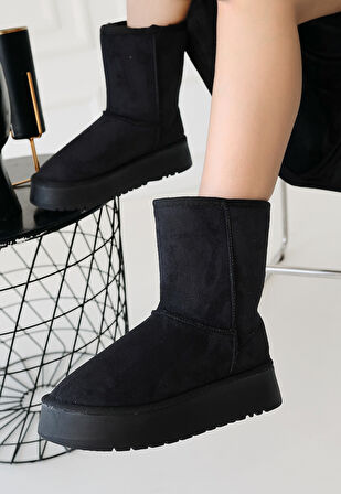 Sophia Siyah Süet Bot Trend  Lisinya