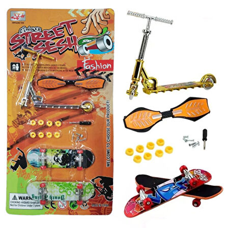 Parmak Kaykay - Skate Board - Paten ve Scooter Oyun Seti  Turuncu