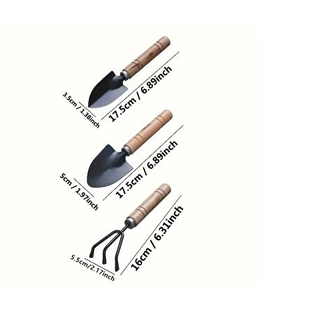 Portatif Kazma Kürek Tırmık Seti ( Lisinya )