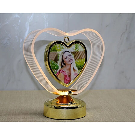 Kişiye Özel Fotoraf Alanli Kalpli Led Çerceve Alk4450 ( Lisinya )