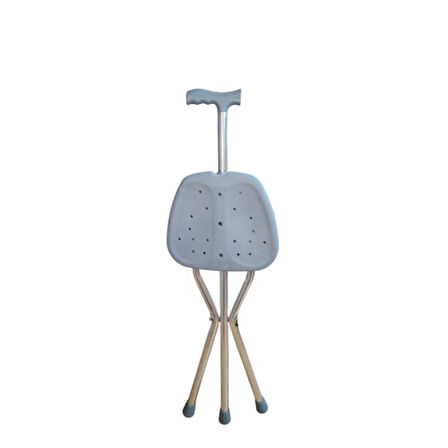 Katlanır Oturaklı Baston Taşınabilir Sandalyeli Baston