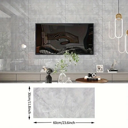 Gri Mermer Desenli Alüminyum Plastik Duvar Sticker ( Lisinya )