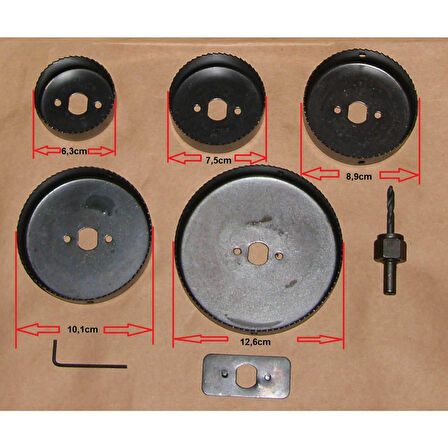 8 Parça Karbon Çelik-panç-delik Açma Testere Seti ( Lisinya )