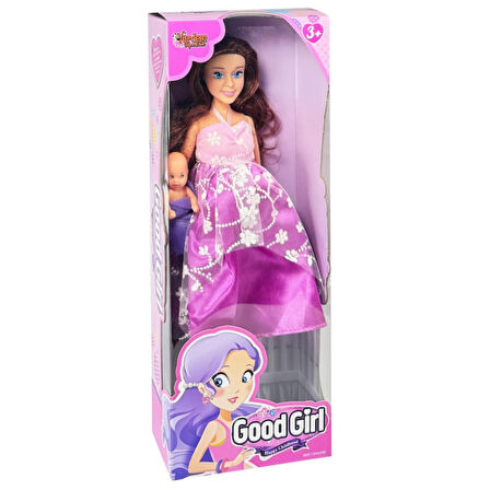 Hamile Bebek ve Minik Bebeği  Mor 30 CM