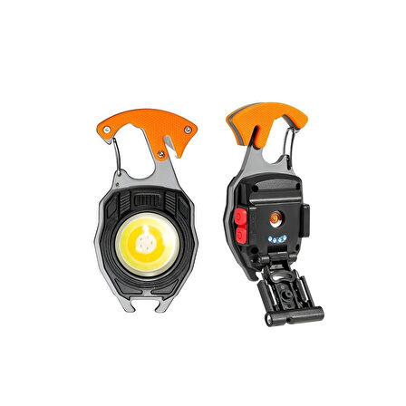 Çok Fonksiyonlu Mini Led Lamba Anahtarlık Ve Çakmak Usb Şarjlı Kamp İçin Taşınabilir 7 Modlu ( Lisinya )