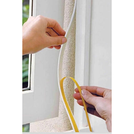 5 Adet 9 Metre Pencere Izolasyon Bandı Yapışkanlı Cam Yalıtım Süngeri Rüzgar Soğuk Kesici Pimapen Fitili ( Lisinya )