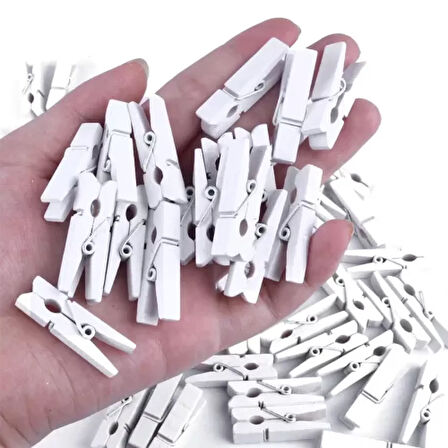 1000 Adet Beyaz Ahşap Mandal Seti (2.5 cm)