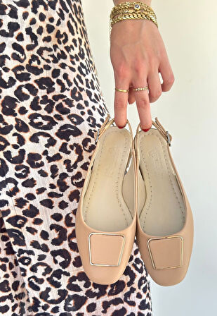 Canka Nude Cilt Babet Ayakkabı - Lisinya