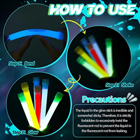 Karanlıkta Yanan Asılabilir ip Aparatlı Glow Stick Kolye Glow Stick Lamba 6 Adet 6 Renk 15 cm (4434)