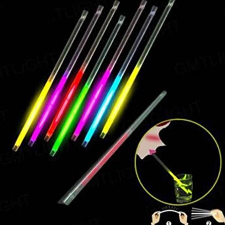 Karanlıkta Parlayan Glow Stick Fosforlu Pipet 3 Renk 3 Adet (4434)