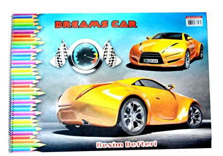 Sim 35x50 Spiralli Karton Kapak 15 Yaprak Resim Defteri 12 Adet