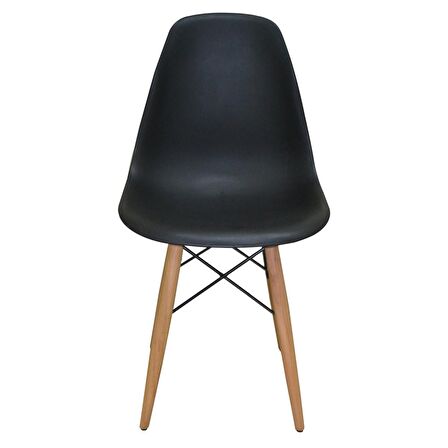 Woodesk Luna Ağaç Ayaklı Eames Siyah Sandalye SND3006-SYH