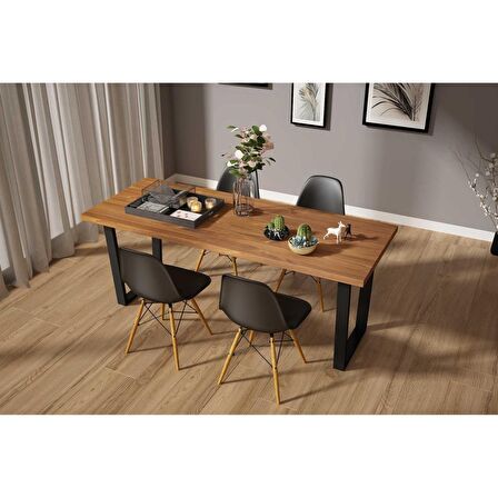 Woodesk Luna Ağaç Ayaklı 6 ADET Eames Siyah Sandalye SND3014-6SYH