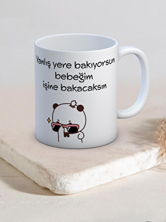 Baskılı Kupa Bardak Seramik Mug - İşine Bakacaksın