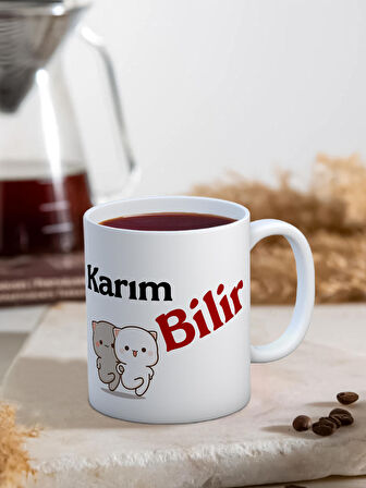 Baskılı Kupa Bardak Seramik Mug - Karım Bilir