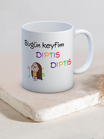 Baskılı Kupa Bardak Seramik Mug - Dıptıs Dıptıs