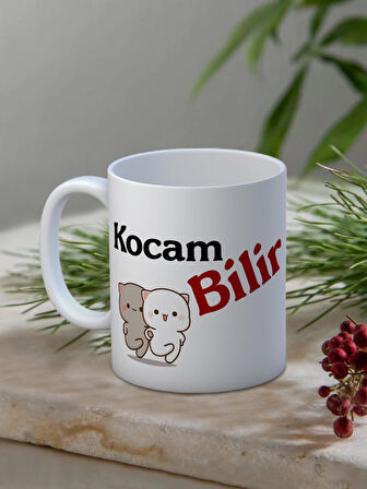 Baskılı Kupa Bardak Seramik Mug - Kocam Bilir