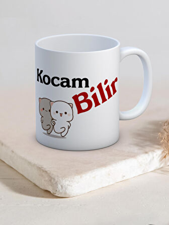 Baskılı Kupa Bardak Seramik Mug - Kocam Bilir