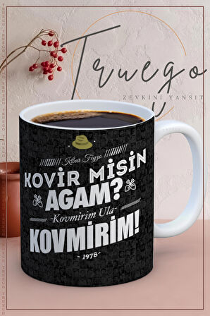 Baskılı Kupa Bardak Seramik Mug - Kovirmisin Ağaam