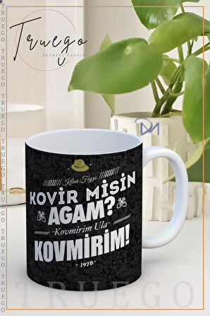 Baskılı Kupa Bardak Seramik Mug - Kovirmisin Ağaam