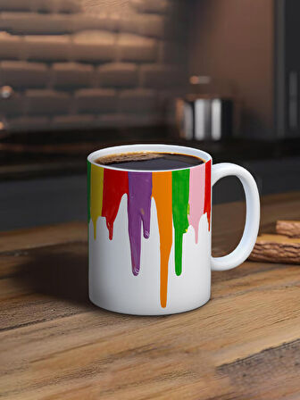 Baskılı Kupa Bardak Seramik Mug - Akan Boya