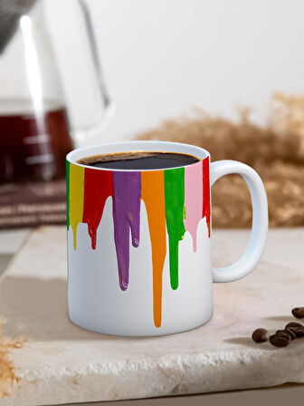 Baskılı Kupa Bardak Seramik Mug - Akan Boya