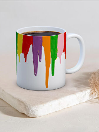 Baskılı Kupa Bardak Seramik Mug - Akan Boya