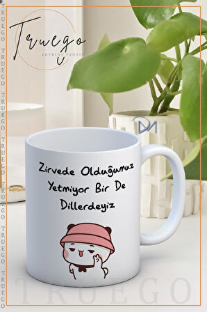 Baskılı Kupa Bardak Seramik Mug -Dillerdeyiz...