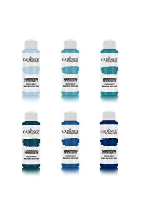 Ekonomik Akrilik Boya 6x120ml Mavi Renkler Avantajlı Paket