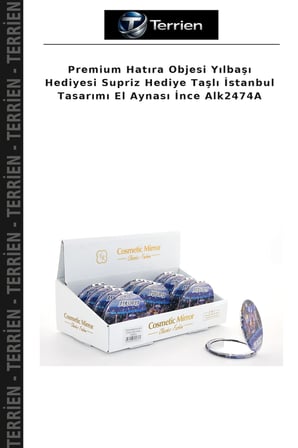 Premium Hatıra Objesi Yılbaşı Hediyesi Supriz Hediye Taşlı İstanbul Tasarımı El Aynası İnce Alk2474A