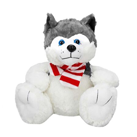 Oturan Husky Atkılı Köpek 30 cm FABBATOYS